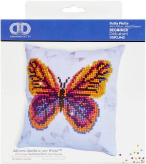 Diamond Dotz Diamond Art Mini Pillow Kit 7″X7″, Butta Flutta Diamond Dotz Diamond Art Mini Pillow Kit 7"X7", Butta Flutta