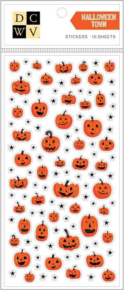 DCWV Fall Stickers 10/Sheets-Halloween Town W/Purple Foil DCWV Fall Stickers 10/Sheets-Halloween Town W/Purple Foil