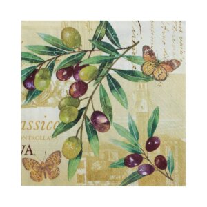Little Birdie Decoupage Napkin 12″X12″, Olive Orchard Little Birdie Decoupage Napkin 12"X12", Olive Orchard