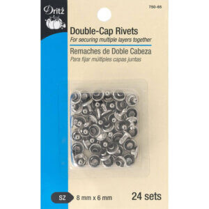Dritz Double-Cap Rivets 8mm Cap X 6mm Post 24/pkg-Nickel Dritz Double-Cap Rivets 8mm Cap X 6mm Post 24/pkg-Nickel