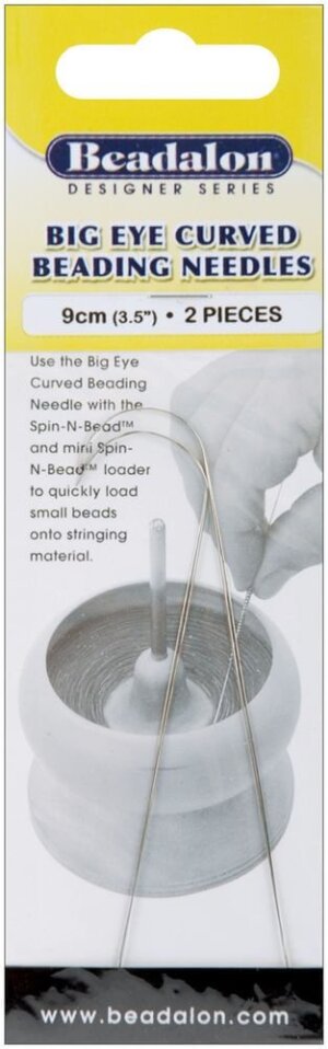 Beadalon Big Eye Curved Beading Needles 2/Pkg-3.5"