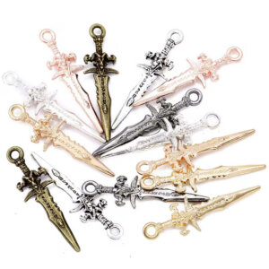 25 Sword Charm Mixed Colors 1.2x.3"