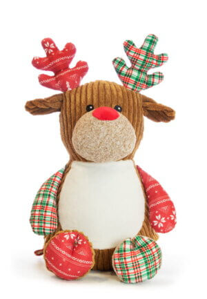 Harlequin Deer Christmas -  Cubbies Stuffed Animal Embroidery Blank