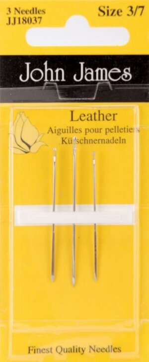 John James Leather Hand Needles-Size 3/7 3/Pkg John James Leather Hand Needles-Size 3/7 3/Pkg