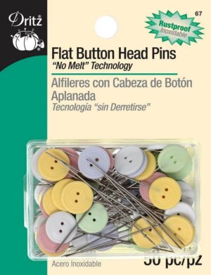 Dritz Flat Button Head Pins 50/Pkg-
