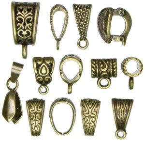 Cousin Jewelry Basics Metal Findings 13/Pkg-Antique Gold Mixed Bail Pack