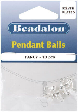 Beadalon Pendant Bails Fancy 9.5mm 10/Pkg-Silver-Plated Beadalon Pendant Bails Fancy 9.5mm 10/Pkg-Silver-Plated