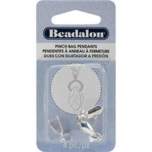 Beadalon Pendant Pinch Bails 22mm 4/Pkg-Silver-Plated Beadalon Pendant Pinch Bails 22mm 4/Pkg-Silver-Plated