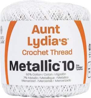 White & Pearl-Aunt Lydia's Metallic Crochet Thread Size 10
