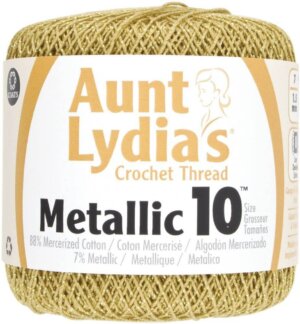 Gold & Gold-Aunt Lydia's Metallic Crochet Thread Size 10