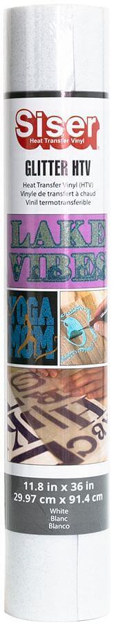 Siser Glitter HTV Vinyl 11.8"X36" Roll-White