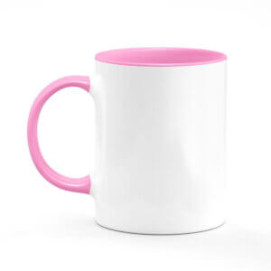 11 oz. Mug, White with Pink Inside Sublimation Blank