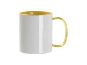 11 oz. Mug, White with Yellow Inside Sublimation Blank