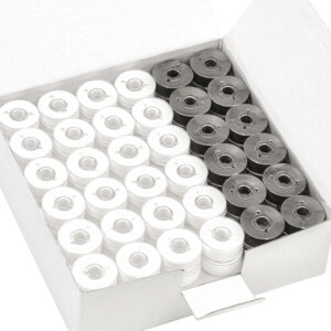 144pc Type L 50wt SA155 (96White + 48Blk) Prewound Bobbins Poly