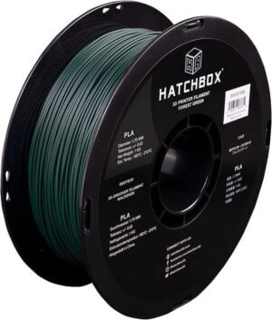 Forest Green 1.75mm PLA 3D Printer Filament, 1 KG Spool HATCHBOX  Filament