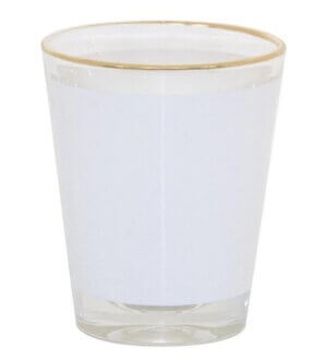 1.5 oz Shot glass with Gold Rim Sublimation Blank