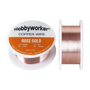 Rose Gold 26 Gauge/0.4mm Tarnish Resistant Copper Craft Wire 30yrd
