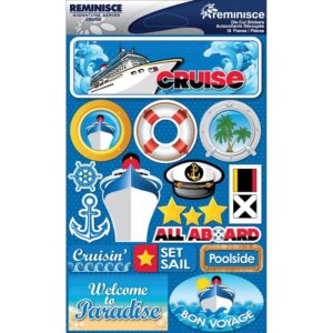 Reminisce Signature Series Dimensional Stickers 4.5″X6″ -Cruise Reminisce Signature Series Dimensional Stickers 4.5"X6" -Cruise
