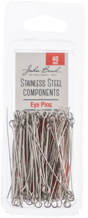 John Bead Stainless Steel Eye Pins 100/Pkg-40mm