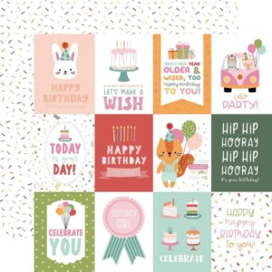 A Birthday Wish Girl Double-Sided Cardstock 12"X12"-3"X4" Journaling Cards