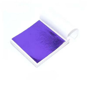 100 Sheets Purple Leaf Foil 3.3x3.5inch
