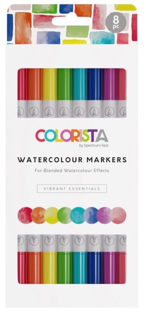 Spectrum Noir Colorista Watercolour Marker 8/Pkg-Vibrant Essentials Spectrum Noir Colorista Watercolour Marker 8/Pkg-Vibrant Essentials