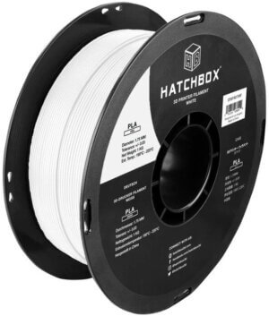 PRO+ White 1.75mm PLA 3D Printer Filament, 1 KG Spool HATCHBOX PRO+ White 1.75mm PLA 3D Printer Filament, 1 KG Spool HATCHBOX