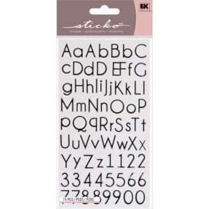 Sticko Alphabet Stickers-Thin Upright Black Sticko Alphabet Stickers-Thin Upright Black