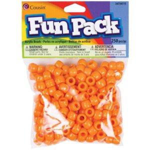 Cousin Fun Pack Acrylic Pony Beads 250/Pkg-Orange
