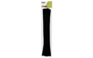 EBL Chenille Stem 12" 6mm Black 25pc