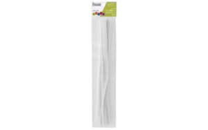 EBL Chenille Stem 12" 6mm White 25pc