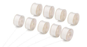 9pc Class 15 60wt SA156 White Prewound Bobbins Poly