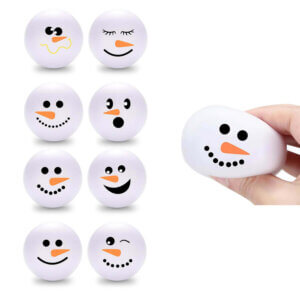 1pc assorted 1.5 in snowman face stress ball 1pc assorted 1.5 in snowman face stress ball