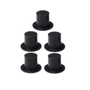 5pc 1in Mini Black Top Hats
