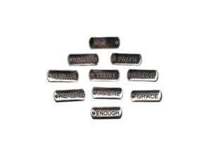 10pc Word Charm Pendants - Silver