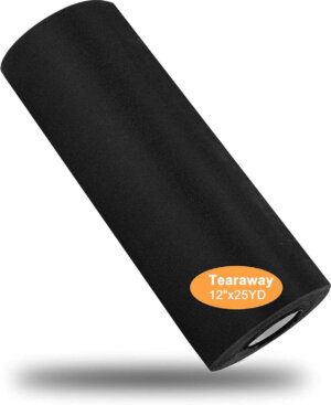 Black 12" x 25Yd Tear away Stabilizer Backing Medium Weight 1.8 oz