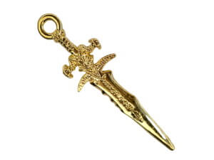 25 Gold Sword Charm 1.2x.3"