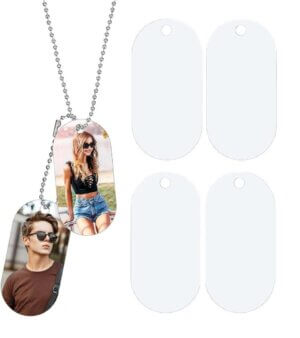 4pc White Dog Tags Sublimation Blank