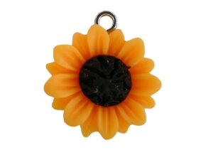 20pc Resin Sunflower Charm with Eyehole 2cm