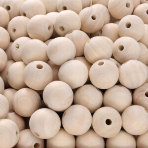 50pc 25mm Natural Wood Beads 50pc 25mm Natural Wood Beads