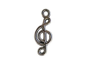 30pc Silver Plated Treble Clef Pendant 2cm