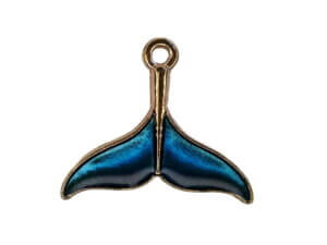 5pc Mermaid Tail Charms Blue Enamel