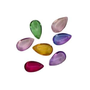 20pc Mixed Color Glass Teardrop Pendant 8x15mm