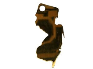 10pc Gold NJ Charm 13x25mm New Jersey