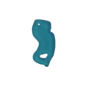 4pc NJ Shape Sea Glass Blue Charm with heart Drilled New Jersey