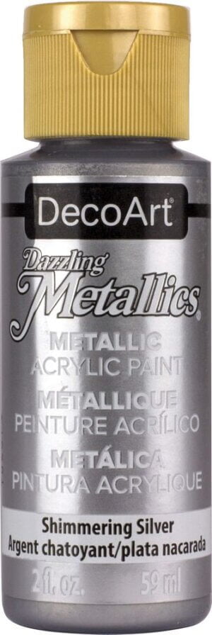 Shimmer Silver 2oz - DecoArt Dazzling Metallics Acrylic Paint
