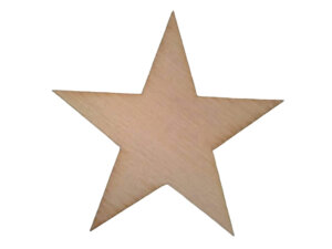 5pc Wood Star 5cm 1.5mm thick