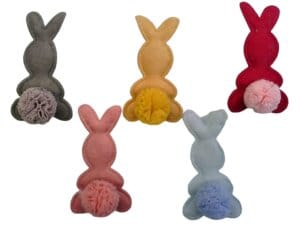 6pc Colored Bunny Applique 5cm