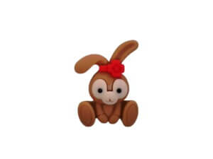 5pc Brown Bunny Resin 1in