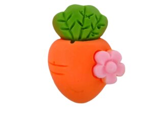 5pc Carrot with flower Resin 3/4in